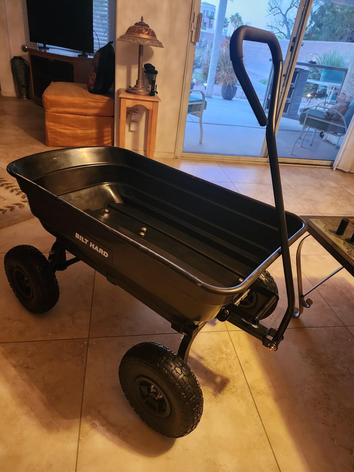 BILT HARD Poly Garden Dump Cart 1200 lbs with No Flat Tires, Quick Release, 2-in-1 Convertible Handle, 7 Cu Ft Dump Wagon Heavy Duty for Yard, Outdoor customer photo 1