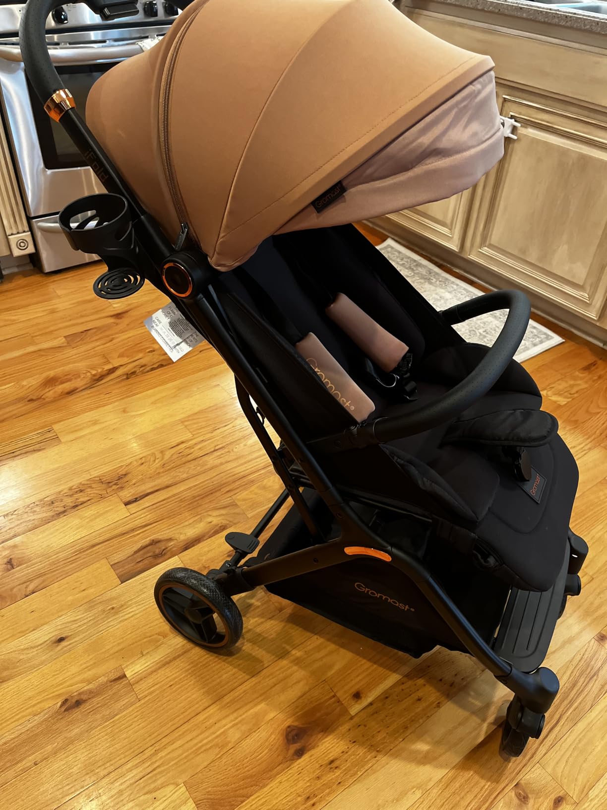 Gromast Gravity Folding Baby Stroller - Portable Travel Toddler Stroller w/Adjustable Backrest, Canopy & Cup Holder, Lightweight and UV Protected, One-Hand Automatic Folding - Green customer photo 1