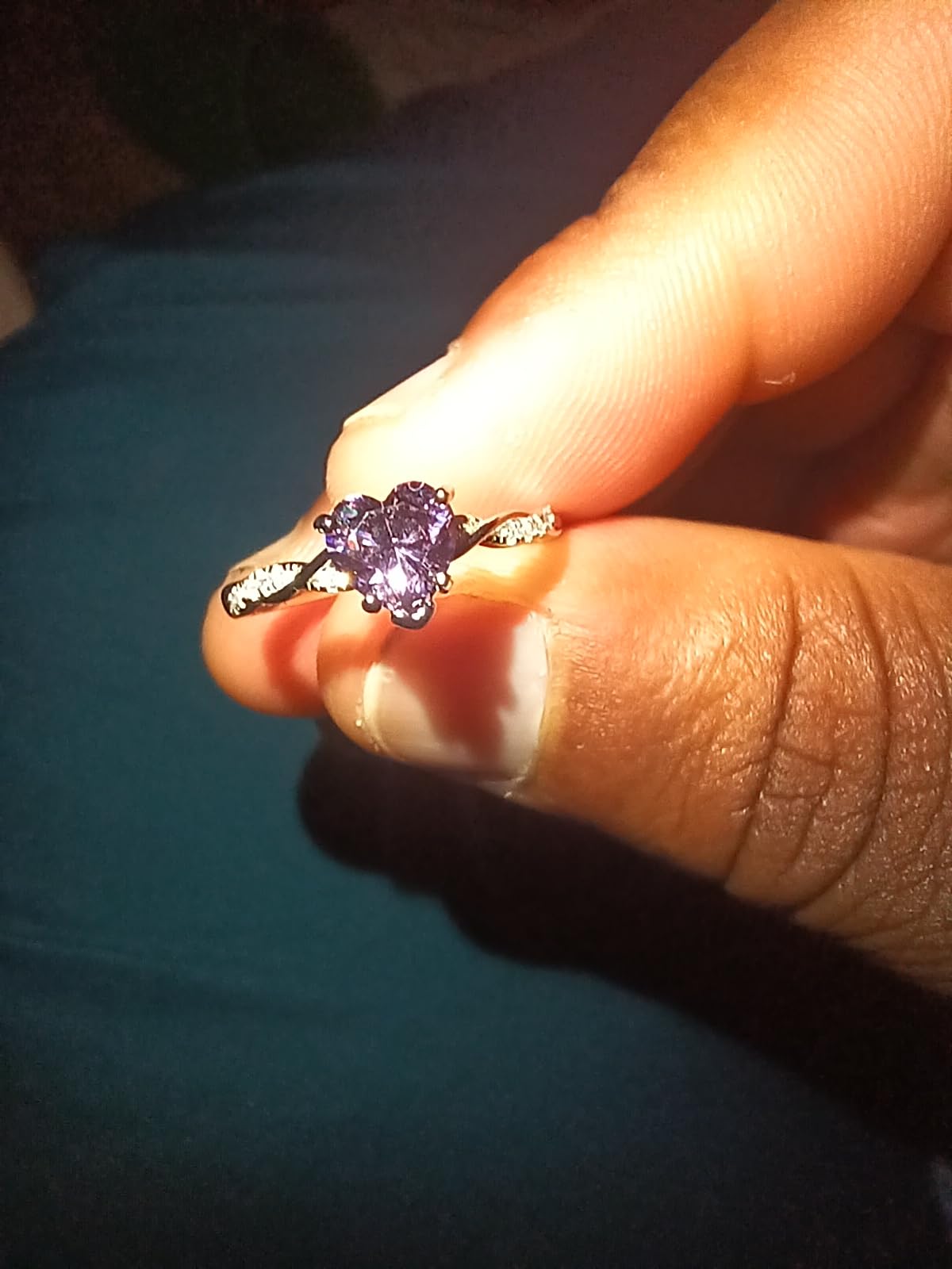 Yaresul 1.25ct Women Heart Promise Ring 925 Sterling Silver Rings customer photo 2