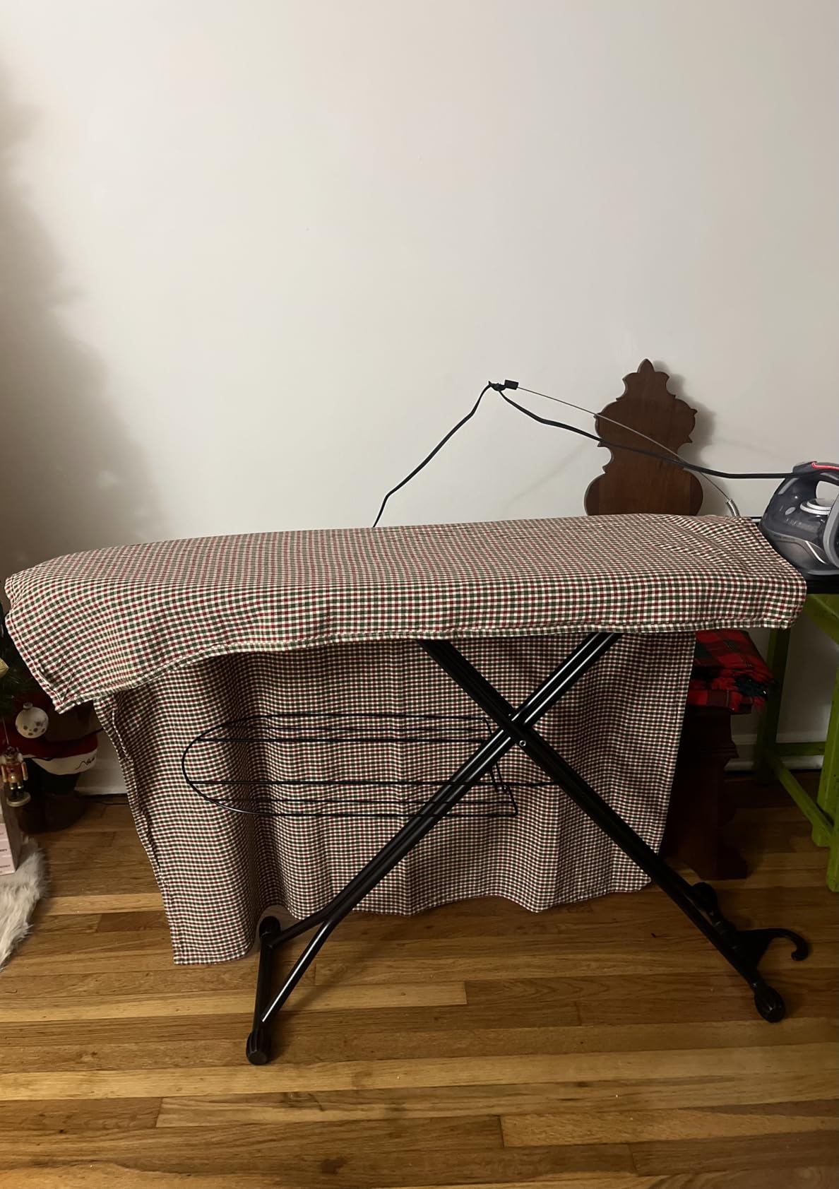 KINGBOARD Multi Functional Ironing Board with Clothes Shelf and Cord Holder | 13 x 43 inchs, Foldable Compact designed with hook for Space Saving, Iron Rest, Large Heavy Duty, with Storage Tray customer photo 1