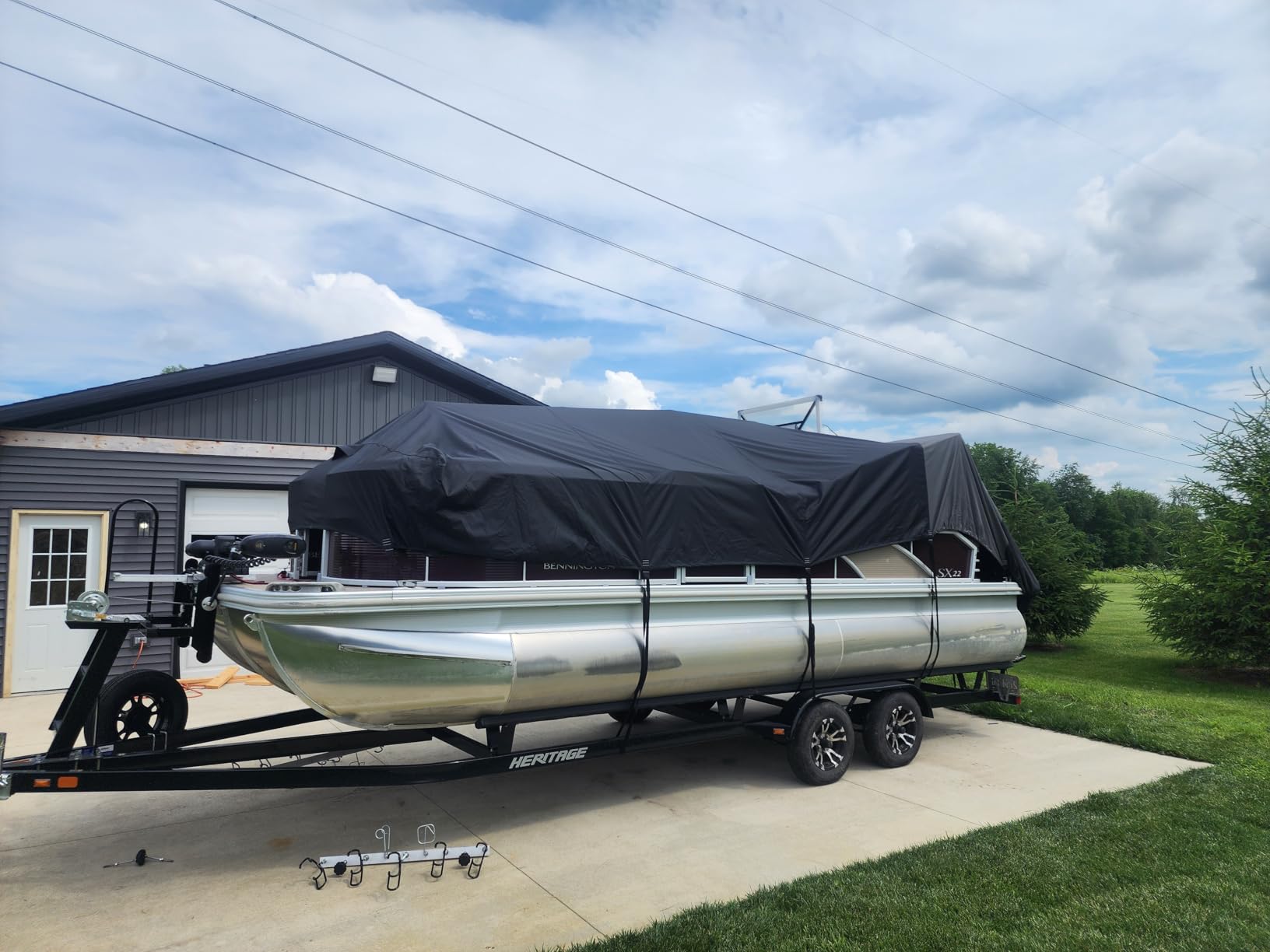 5-Ply 1600D+1200D Pontoon Boat Cover, 21'-24' customer photo 2