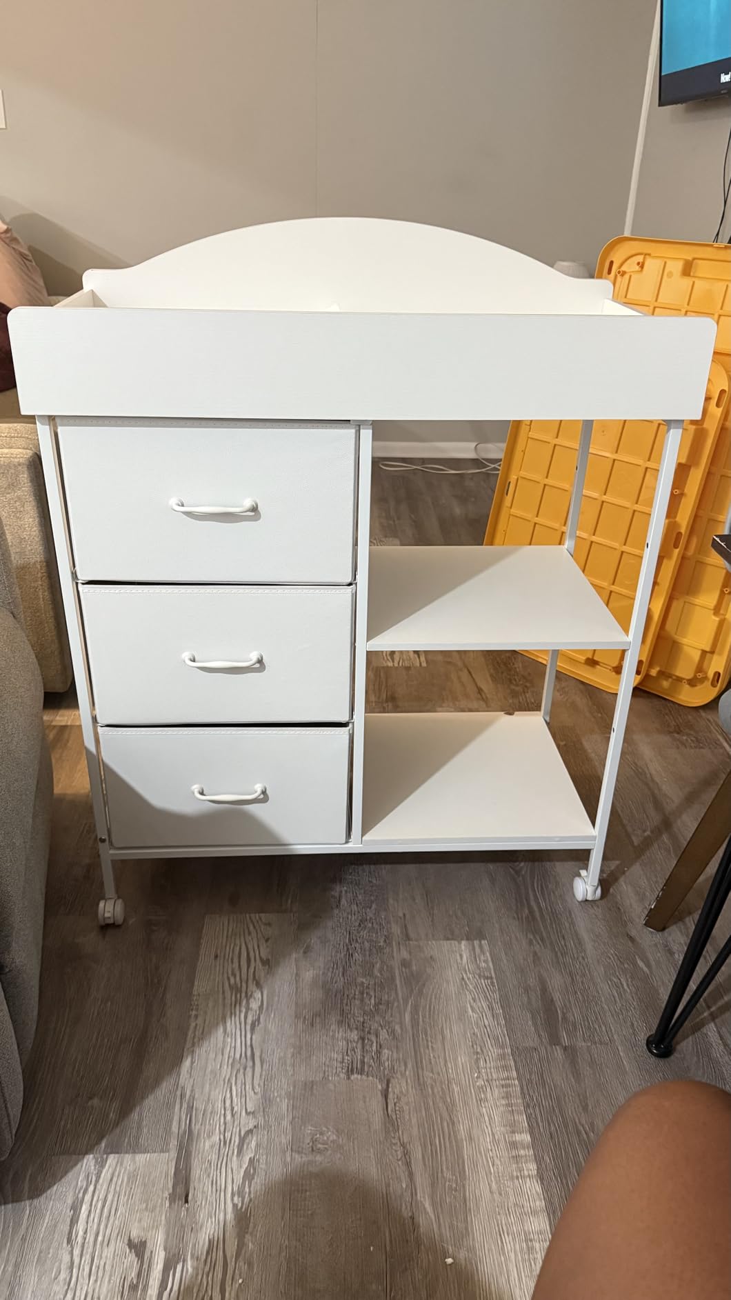 Yetom Changing Table, 3 Drawers&2 Shelves, Changing Table Dresser, Brown customer photo 1