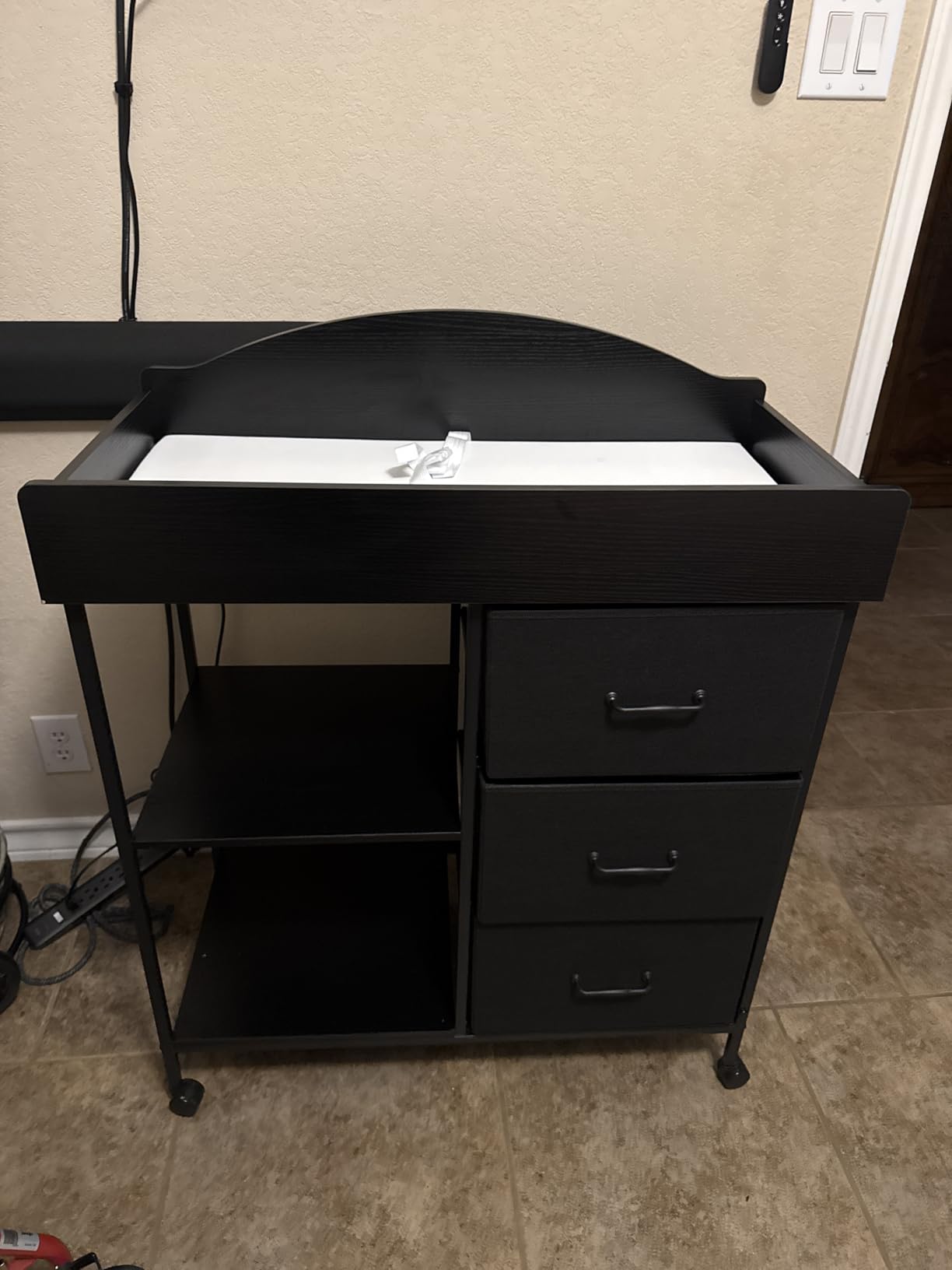 Yetom Changing Table, 3 Drawers&2 Shelves, Changing Table Dresser, Brown customer photo 2