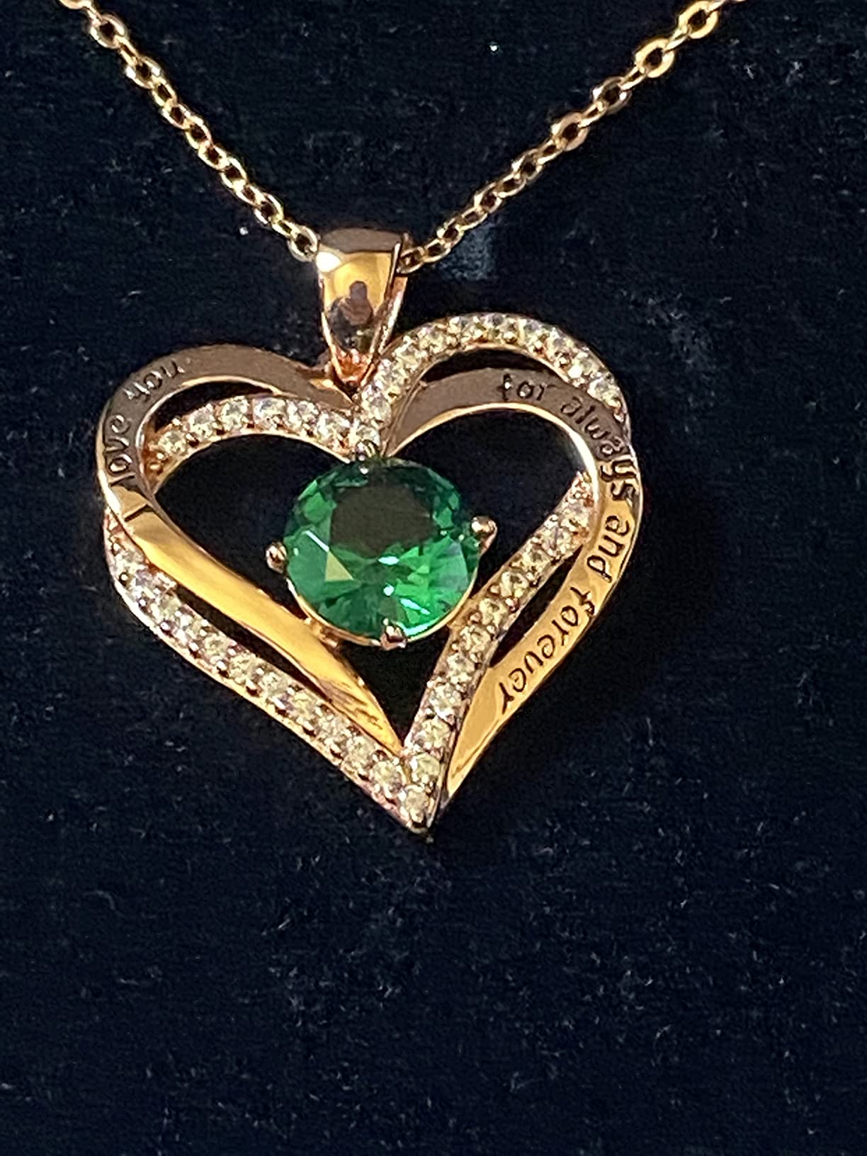 CDE 18K Rose Gold Heart Pendant Necklaces Gift, Birthstone Jewelry Gift customer photo 2