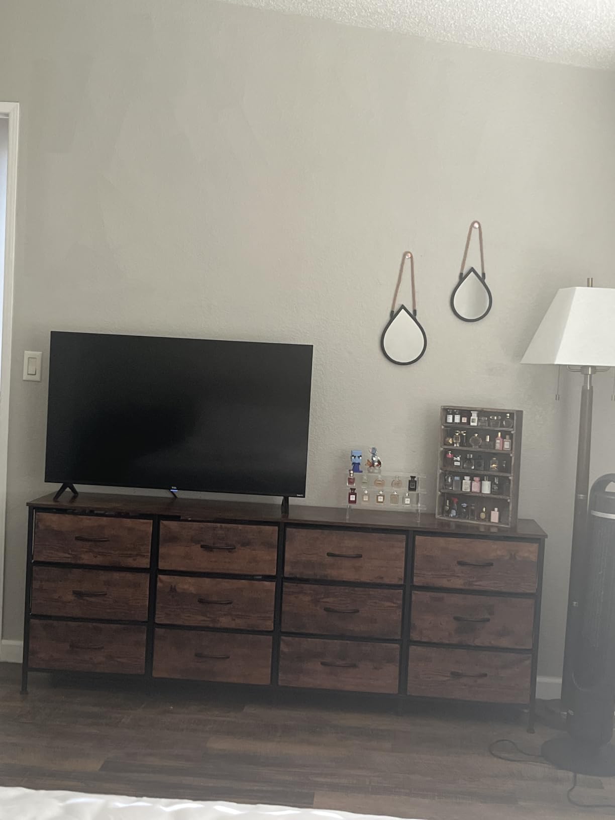 Huuger 70 Inch Dresser for Bedroom, TV Stand for 65, 75, 80 Inch TV, 12 Fabric Drawer Long Dresser, Large Entertainment Center for Bedroom, Wide Chest of Drawer with Storage, Rustic Brown customer photo 2