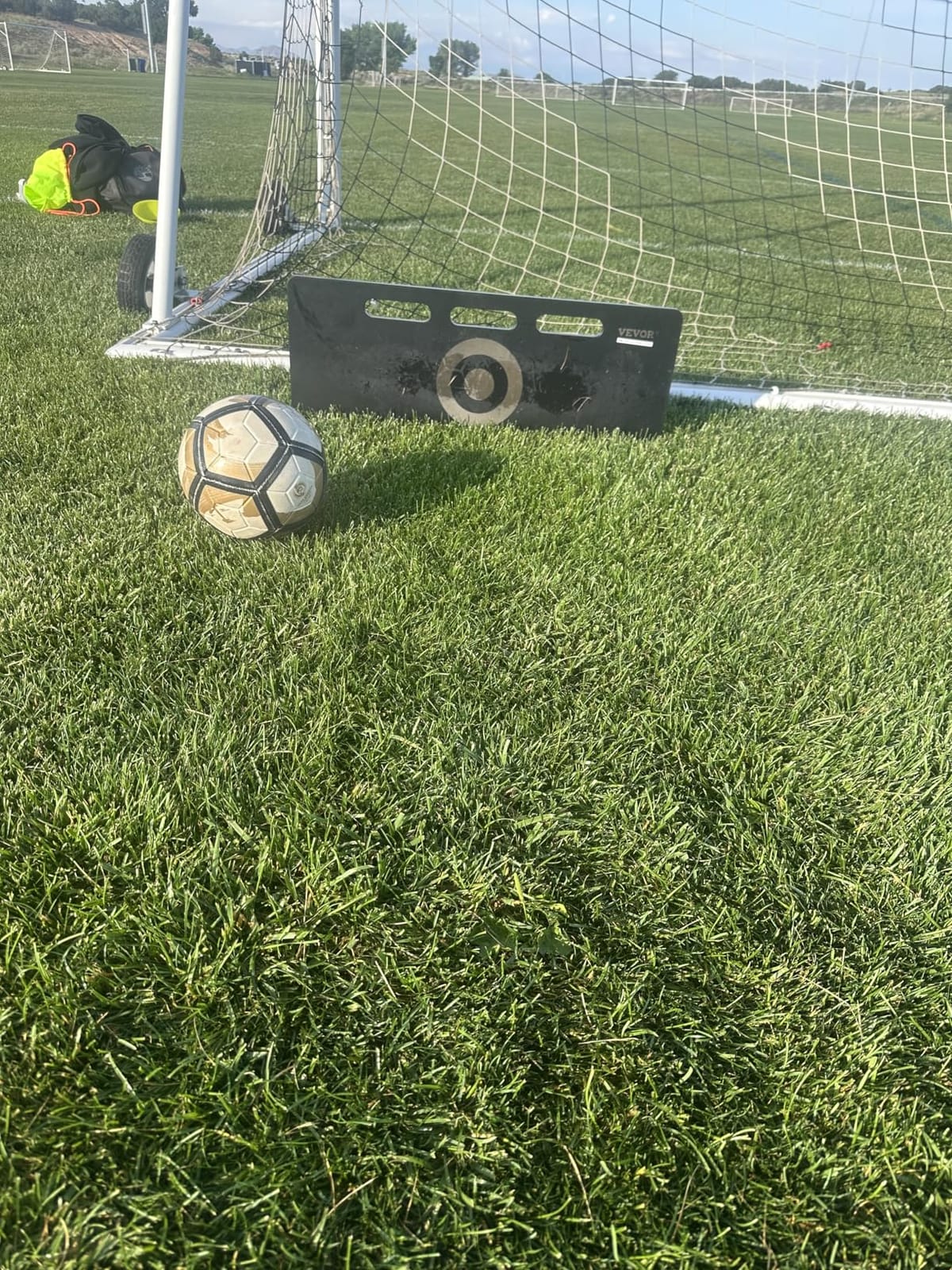 VEVOR Soccer Rebounder Board, Portable Soccer Wall with 2 Angles Rebound, Foldable HDPE Kickback Rebound Board, Soccer Training Equipment for Kids and Adults, Passing & Shooting Practice customer photo 2