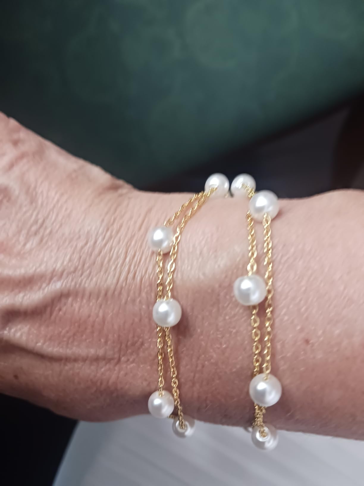 DAYANEY Pearl Bracelets for Women Gold Bracelet Silver Pearl Jewelry customer photo 1