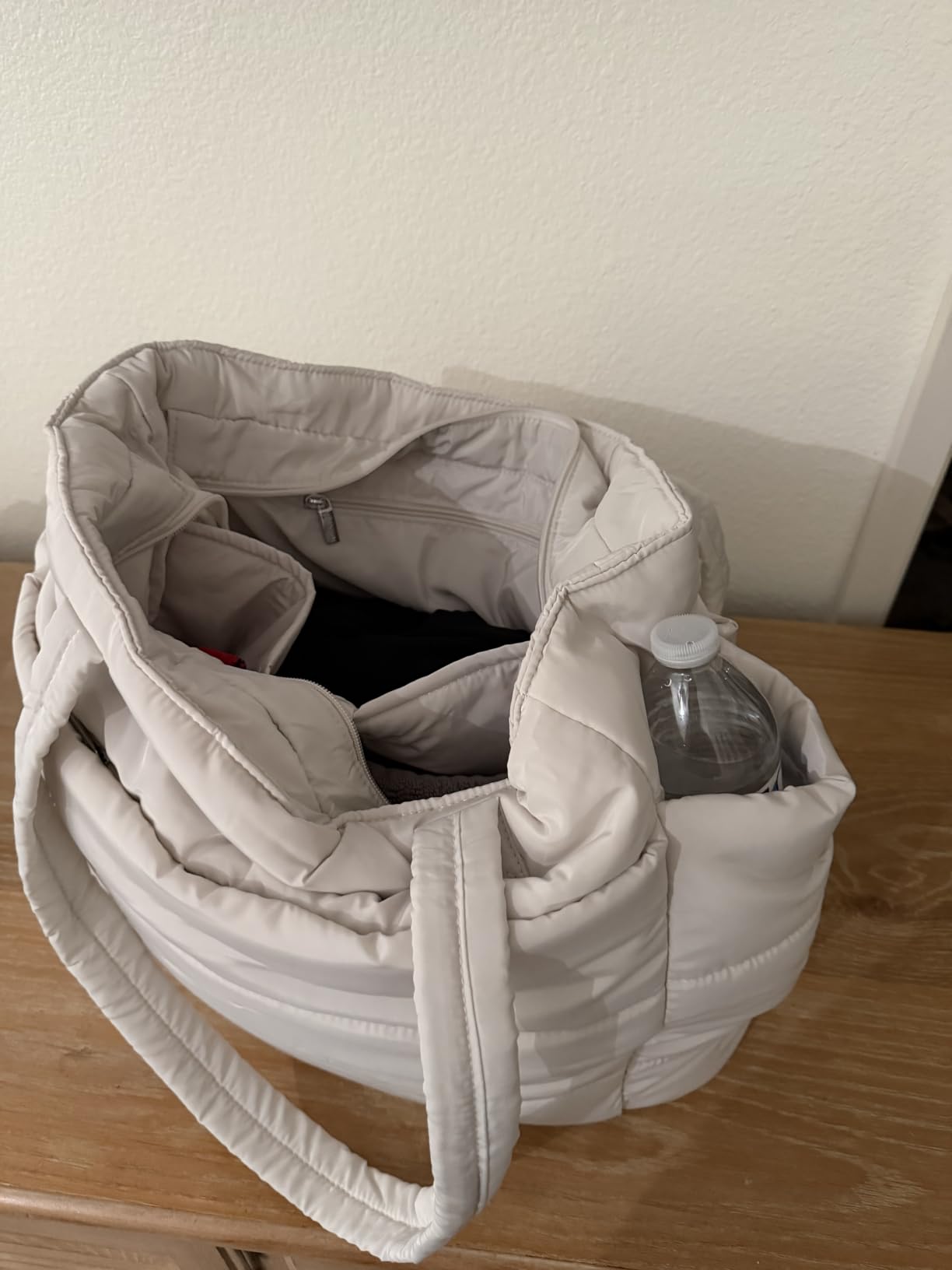 TOPDesign Puffer Tote Bag for Women, Lightweight Puffy Handbag with Compartments, Quilted Shoulder Bag for Work, Travel, Gym customer photo 2