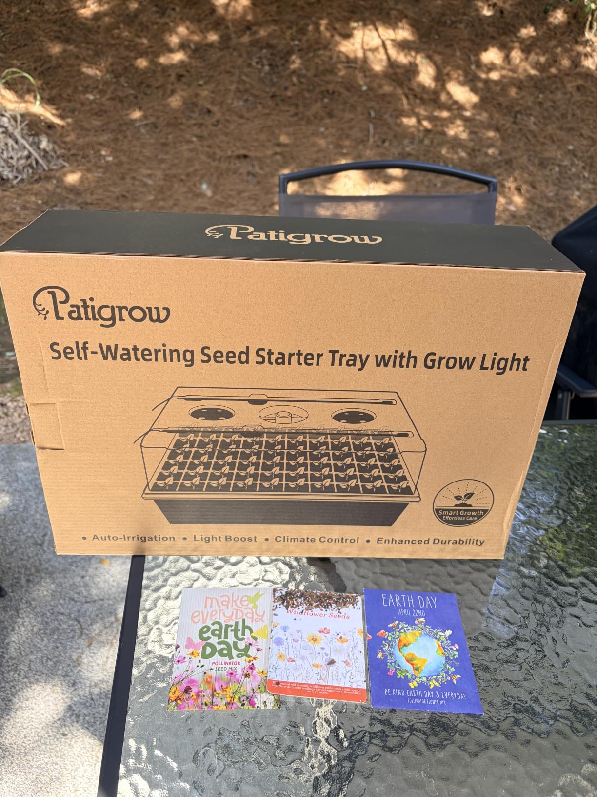 Patigrow 120-Cell Self-Watering Seed Starter Tray with Grow Light, Seed Starter Kit with 4.07” Humidity Dome, Indoor Seedling Starter Tray, Seed Starting Trays for Plant Germination, Seeds Growing customer photo 1