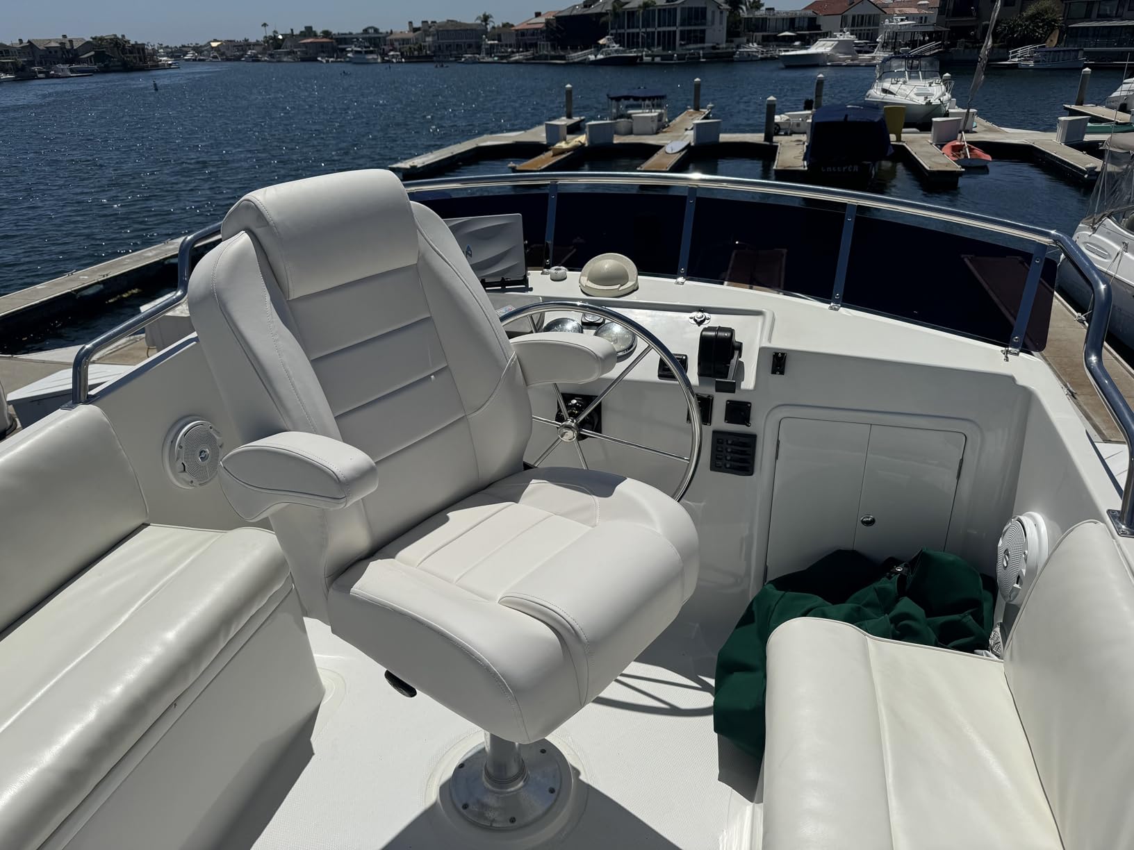 NORTHCAPTAIN Premium Pontoon Captain's Chair High Back Reclining Pontoon Bucket Boat Seat with Armrests and Adjustable Headrest, Light Grey/Charcoal customer photo 1