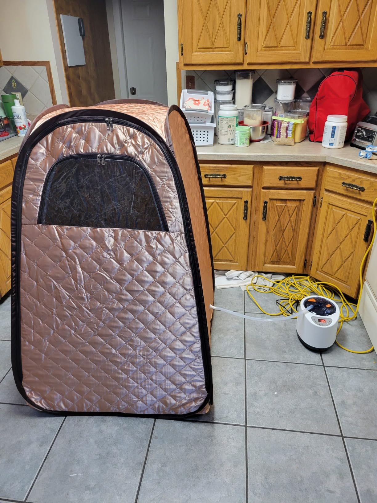 Upgraded 2 Person Portable Sauna, Portable Steam Sauna for Home, Personal Sauna Box Full Body with 1000W 2.6L Steam Generator, 99 Minute Timer, 2 Folding Chairs, Remote Control Included customer photo 2