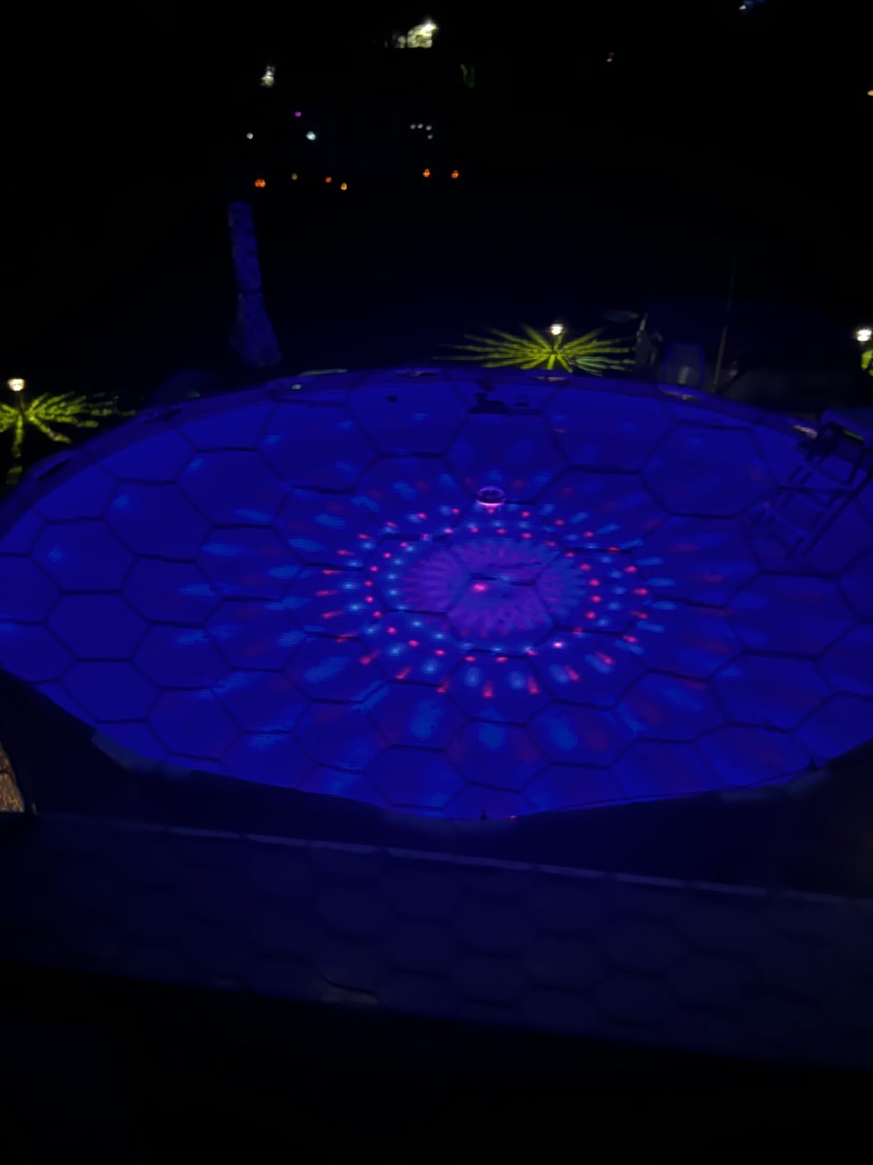 Floating Pool Lights w/Remote, 6.5 Inch RGB Color Changing Solar Pool Lights that Float with 9 Dynamic Lighting, IP68 Waterproof Hangable Solar Floating Light for Pool Garden Weeding Decor(2) customer photo 1