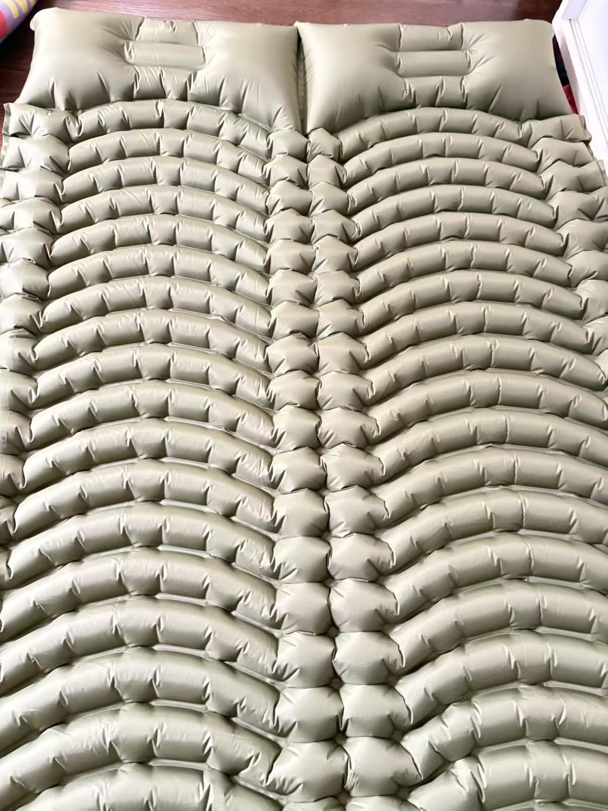 Double Camping Sleeping pad with Pillow & Built-in Foot Pump customer photo 2