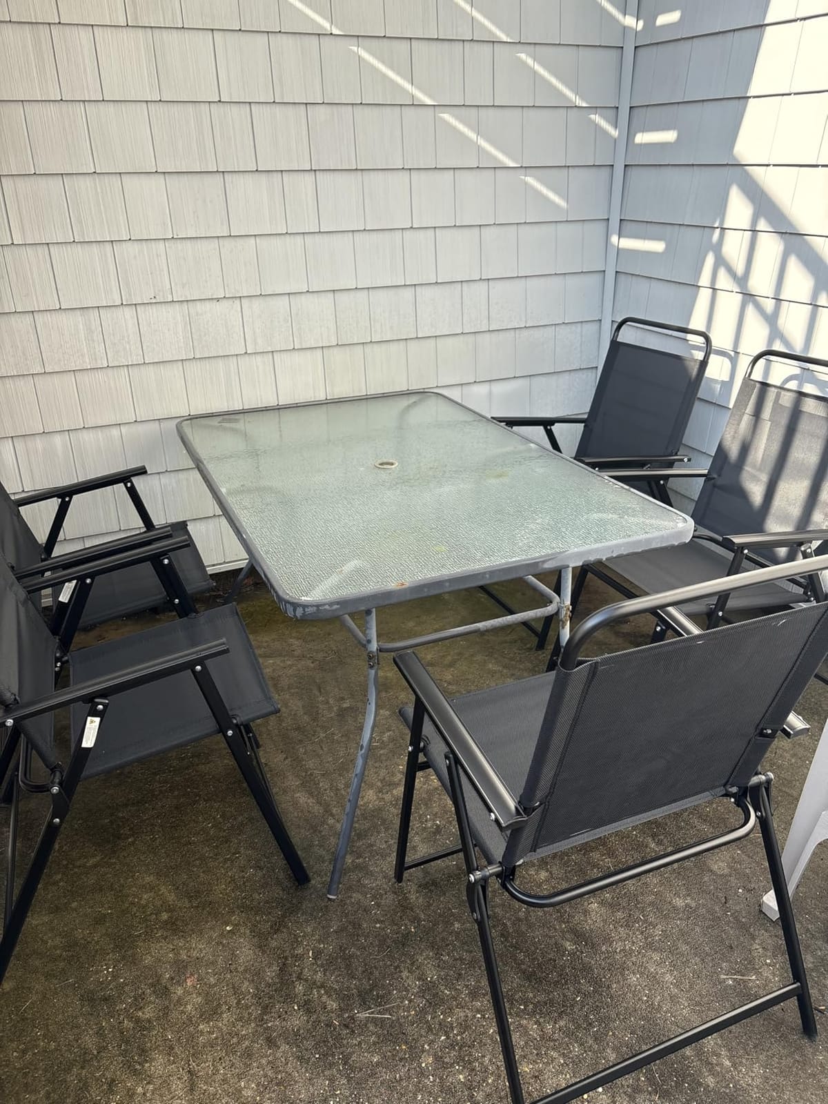 Yaheetech Outdoor Patio Chairs Set of 4, Folding Camping Chairs, Gray customer photo 1
