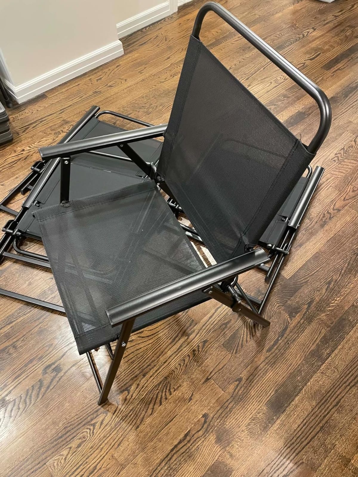 Yaheetech Outdoor Patio Chairs Set of 4, Folding Camping Chairs, Gray customer photo 2