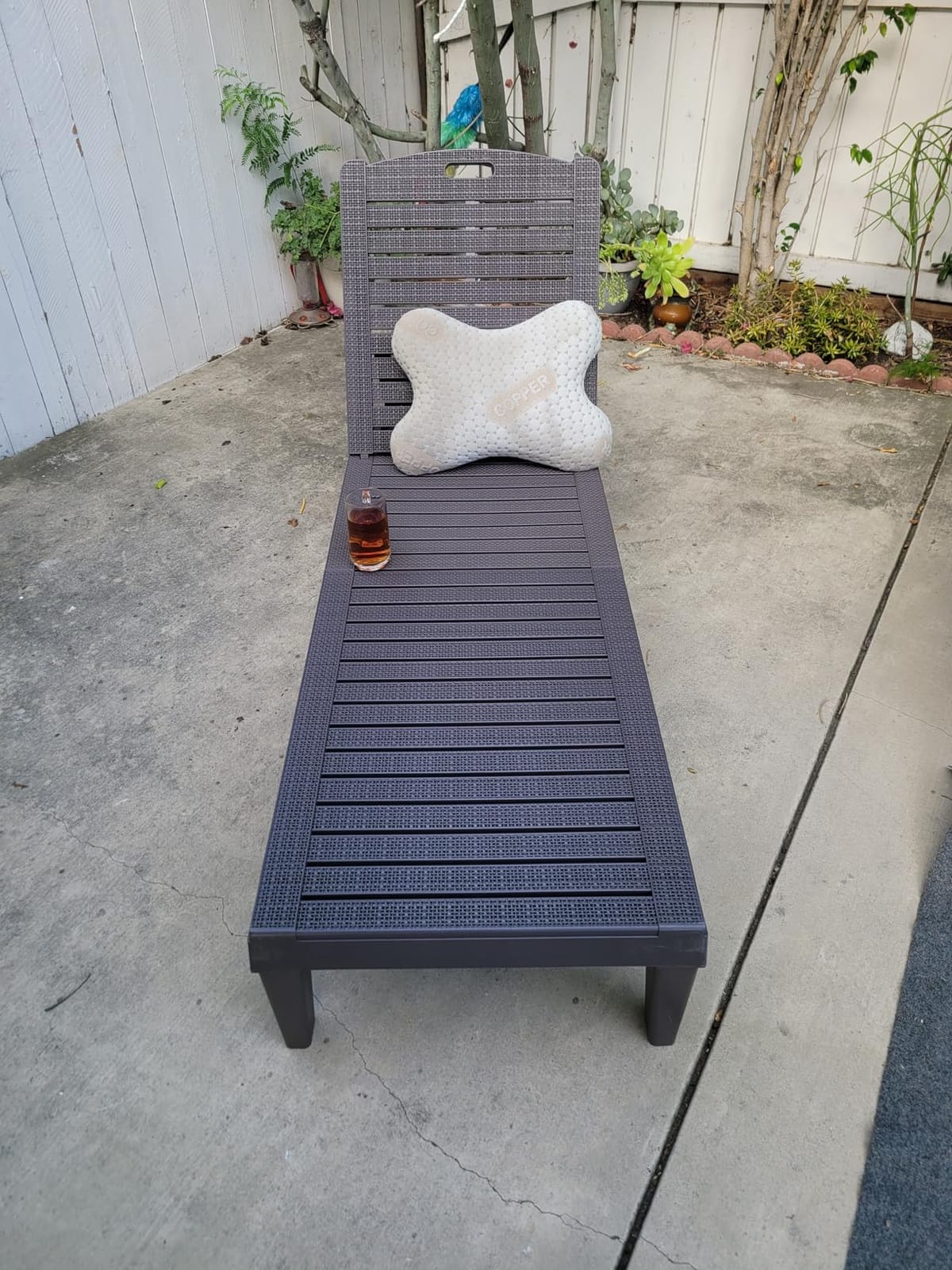 YITAHOME Outdoor Chaise Lounge Chair, Plastic Pool Chaise Lounge with 5-Position Backrest, Easy Assembly & Waterproof for Patio & Poolside, Set of 2, Grey customer photo 1