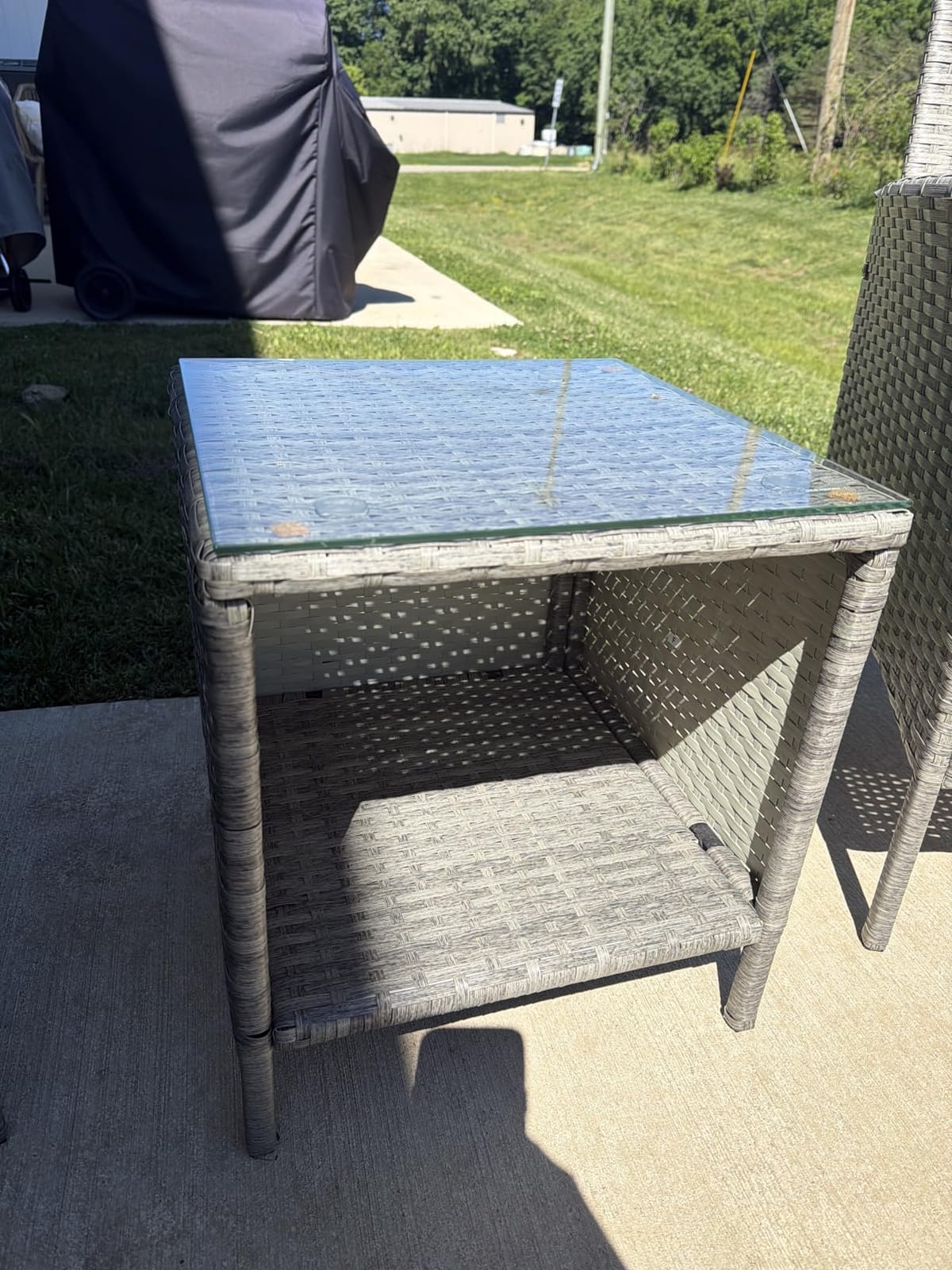 Best Choice Products 3-Piece Outdoor Wicker Conversation Bistro Set, Space Saving Patio Furniture for Garden w/Side Table - Natural/Gray customer photo 1