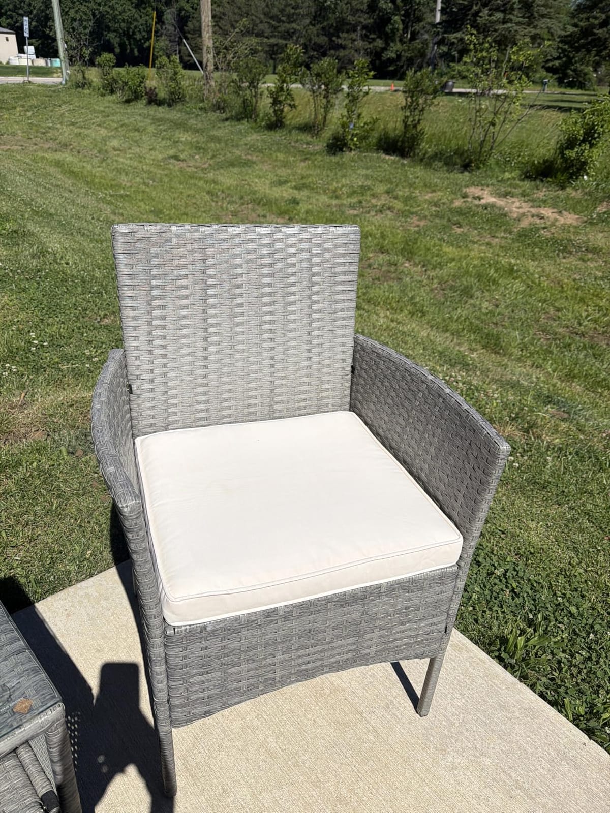 Best Choice Products 3-Piece Outdoor Wicker Conversation Bistro Set, Space Saving Patio Furniture for Garden w/Side Table - Natural/Gray customer photo 2