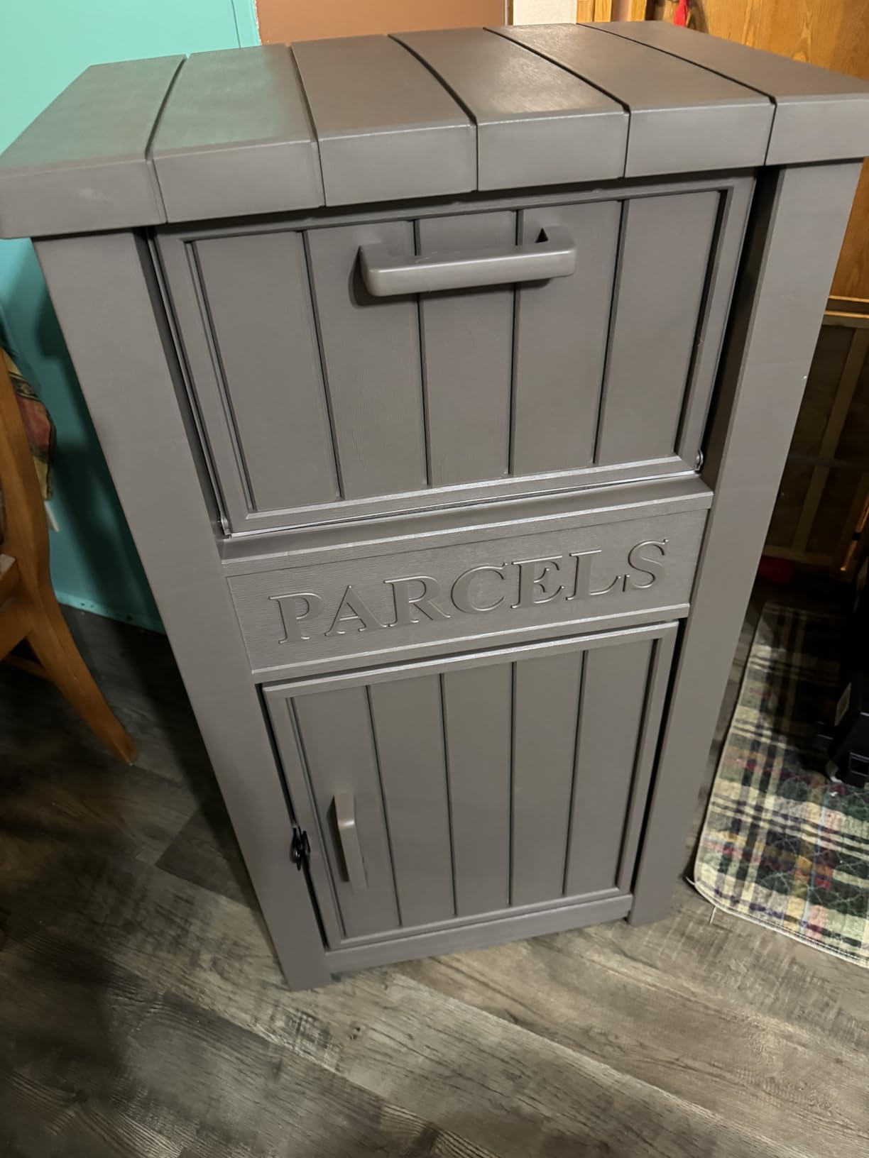 Package Delivery Box for Outside, Large Parcel Drop Box with Lockable Secure, Waterproof and Anti-Theft Storage for Porch, Curbside, House (Grey) customer photo 1