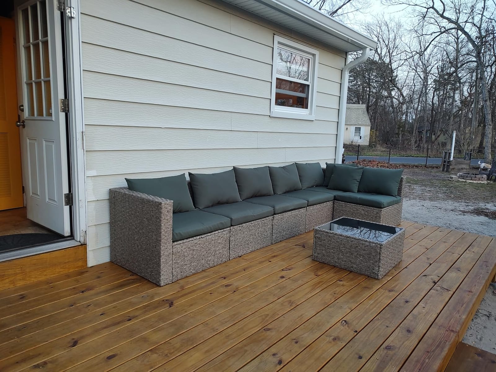 UDPATIO Outdoor Patio Furniture Set 7 Pcs Wicker Sectional Sofa Green customer photo 2