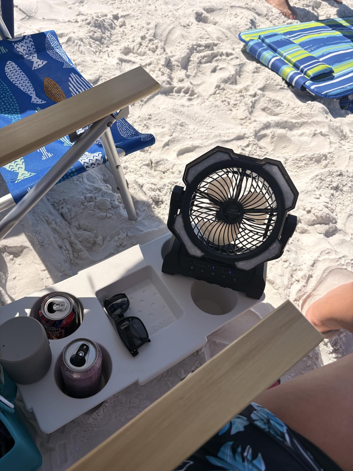 Misting Fan, Portable Camping Fans with 9oz Water Tank, 24000mAh Rechargeable Fan with 4 Speed, Battery Powered Fans with 120H Cooling, Last 5H Mist, 2 Mist Modes, Light, Outsides/Summer Essential customer photo 1