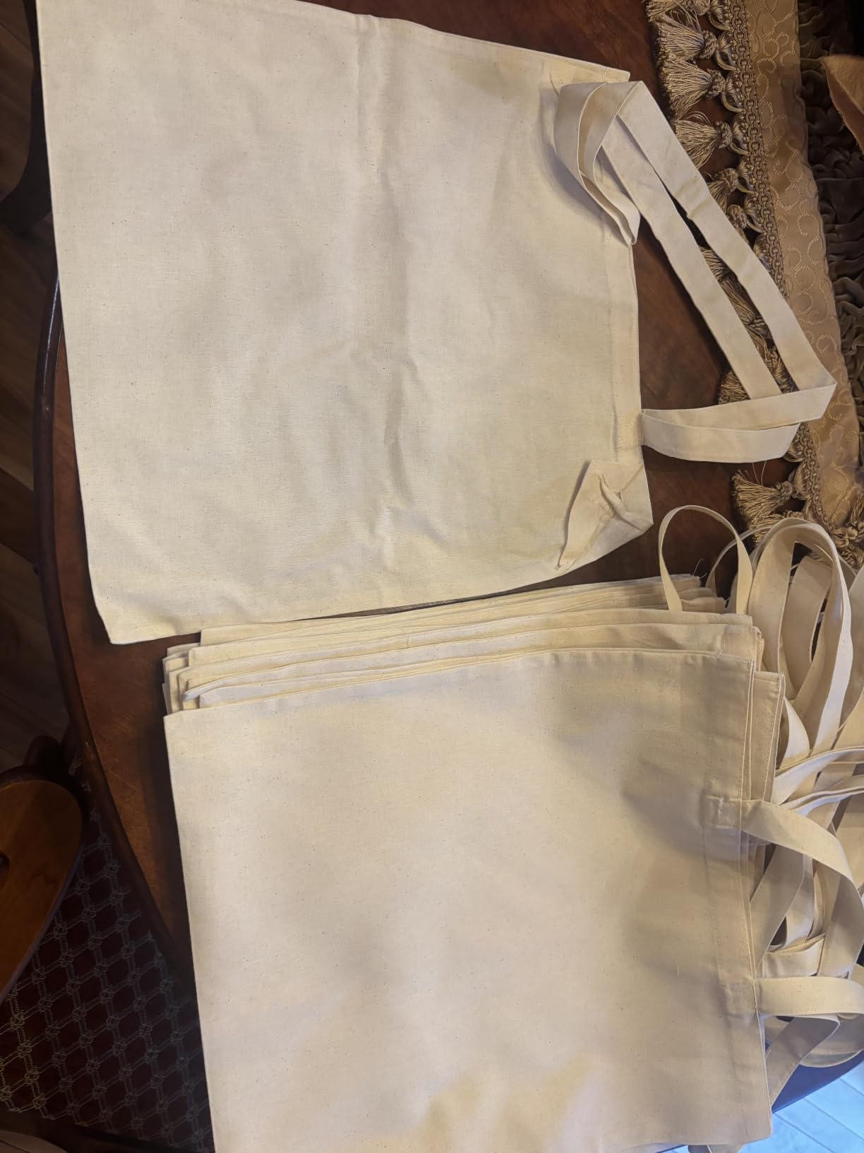 NPBAG 2 | 5 | 15 | 25 | 50 Pack 15'' X 16'' Natural Cotton Tote Bags, Lightweight Blank Bulk Cloth bags with 1pc of PTFE Teflon Sheet (2-Pack) customer photo 2