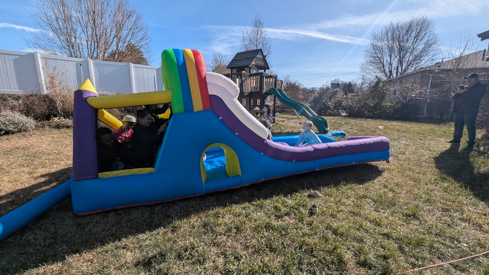 22.5ft(L) Commercial Water Slide for Adults Kids(Double Slides&Big Splash Water Pool),100% PVC Adult Inflatable Water Slide with Blower Great for Outdoor Summer Fun,Backyard Party-22.5x10.8x12.3ft customer photo 2