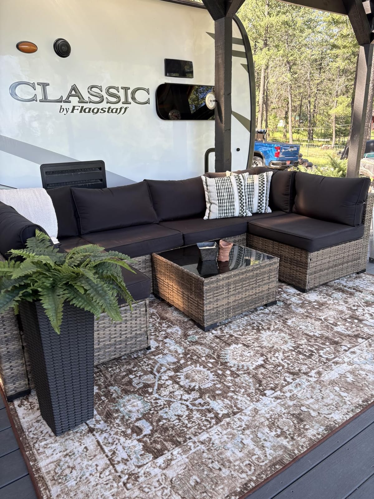 Aoxun Patio Furniture Sets, 12-Piece Outdoor Patio Furniture with 44'' Propane Gas Firepit Table, Wicker Outdoor Conversation Set Sectional Sofa for Backyard, Poolside, Garden customer photo 2