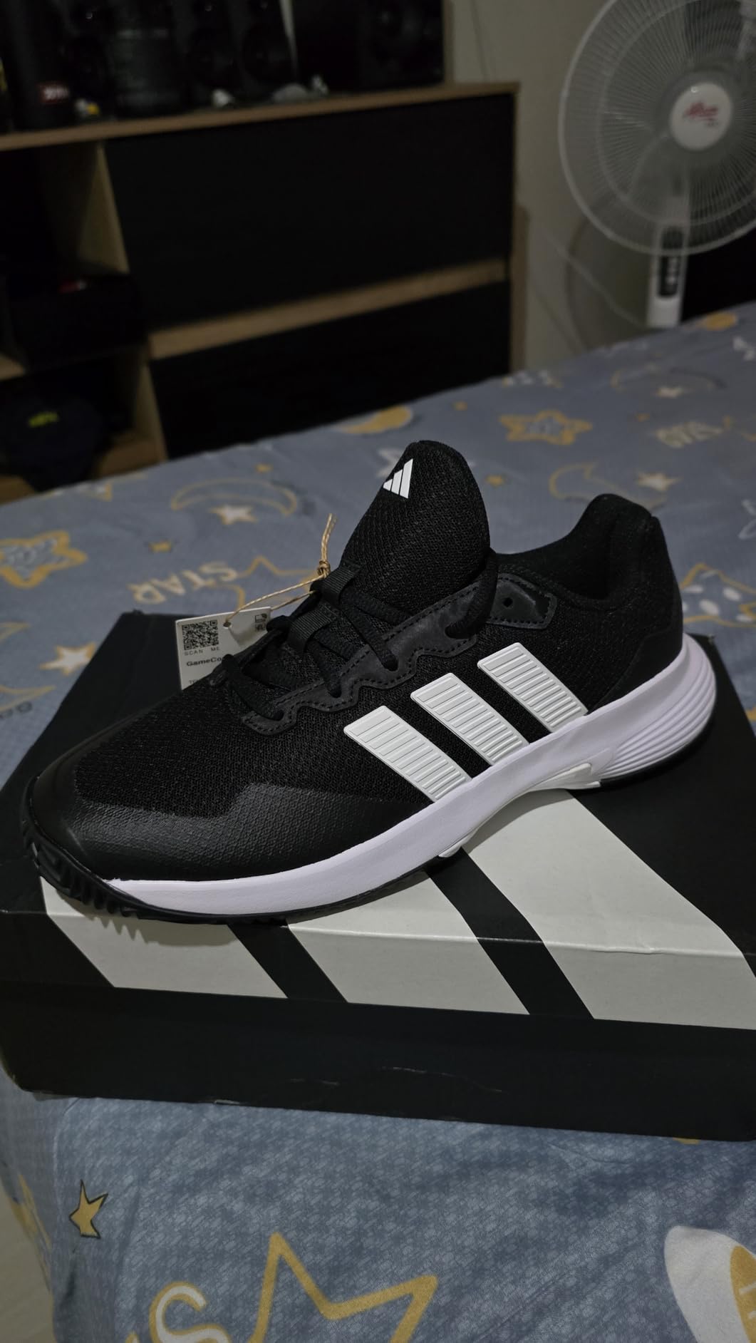 adidas Mens Gamecourt 2.0 Tennis Sneakers Shoes - Black customer photo 1