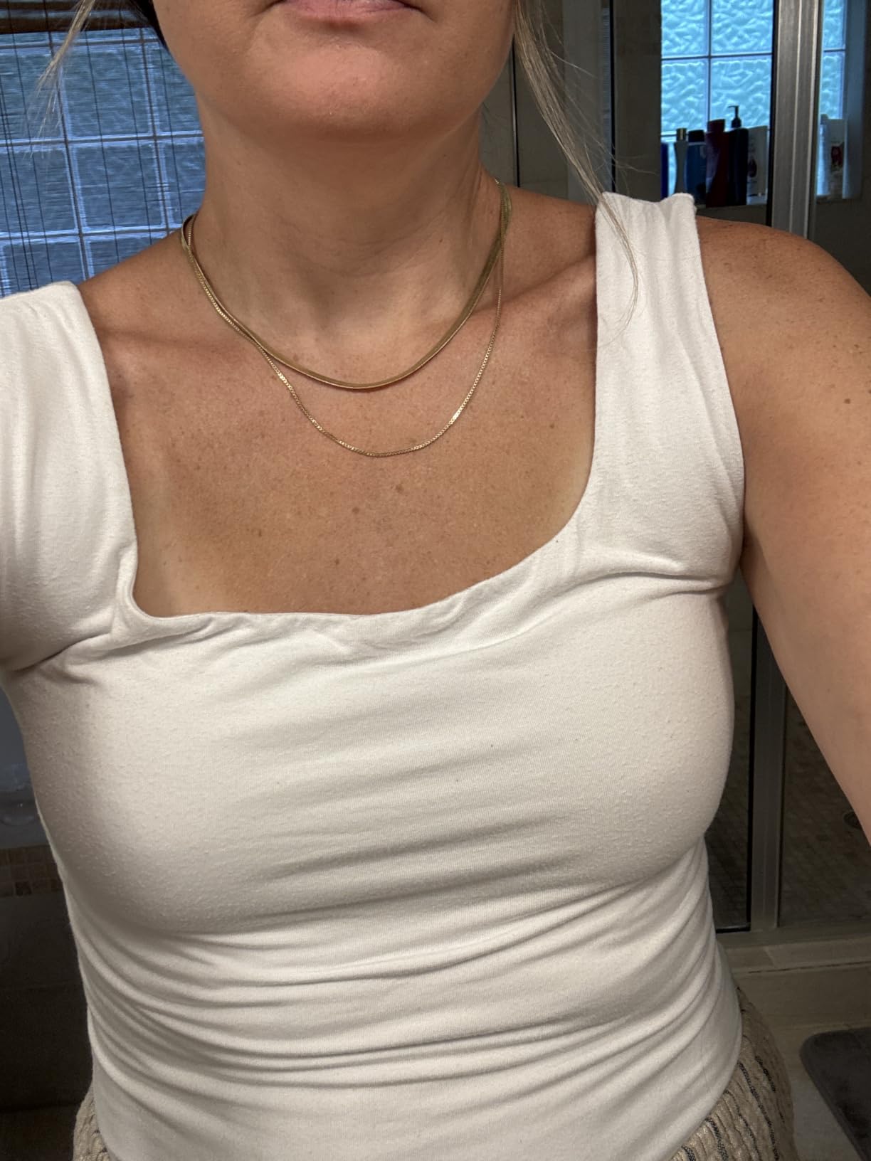 Tewiky Layered Necklaces for Women 14k Gold Plated Chain Necklace Set customer photo 1