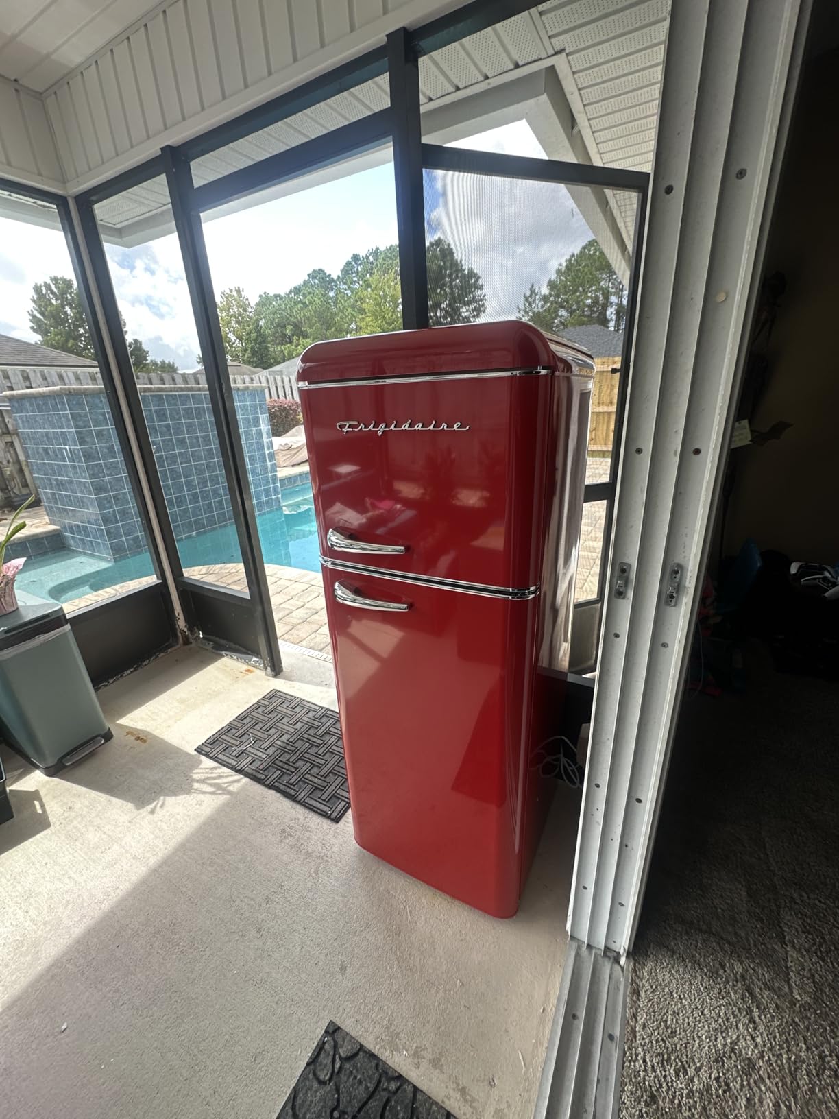 Frigidaire, 2 Door Apartment Size RETRO Refrigerator with Top Freezer, Chrome Handles, 7.5 cu ft customer photo 1