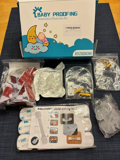 40 Pack Baby Proofing Kit | Hidden Cabinet Drawer Locks, Adjustable Latches, Outlet Covers, Corner Guards & Anti Tip Furniture Anchors Kit. Protecting Baby From Safety Hazards in Your Home. customer photo 1
