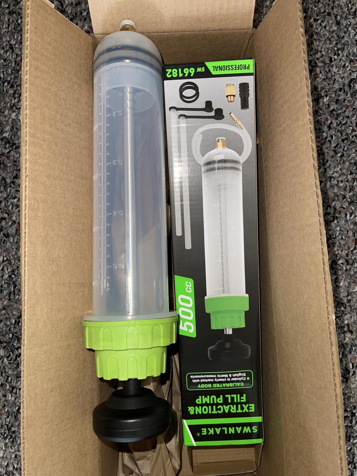 SWANLAKE 500cc Fluid Extractor & Fill Pump, Automotive Fluid Pump Extractor, Oil Change Pumps with 23'' Long Hose, 2PCS 12'' Extension Tubes, Suction Pumps for Lawn Mowers Cars customer photo 2