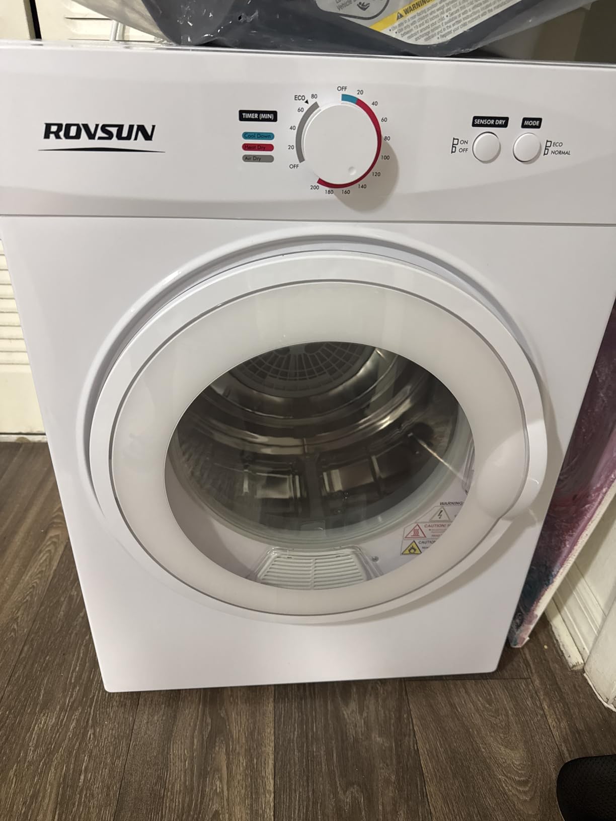 ROVSUN 1.8 Cu.Ft Portable Clothes Dryer, Front Load Dryer Machine, Compact Laundry Dryer with Stainless Steel Tub for Apartment, Home, Dorm (Classic Knob Control) customer photo 1