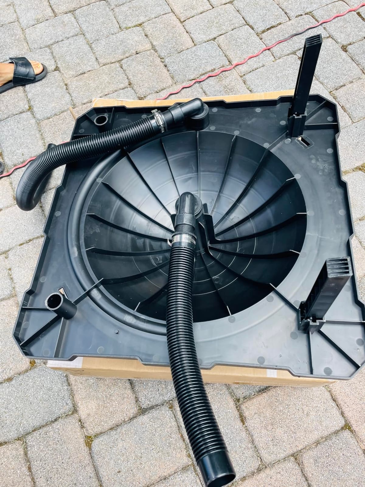 DORTALA Solar Pool Heater, Dome Swimming Pool Water Heater for Above Ground & Inground Pool with Black Heating Coil, Foldable Legs, Rotatable Hose Connector customer photo 2