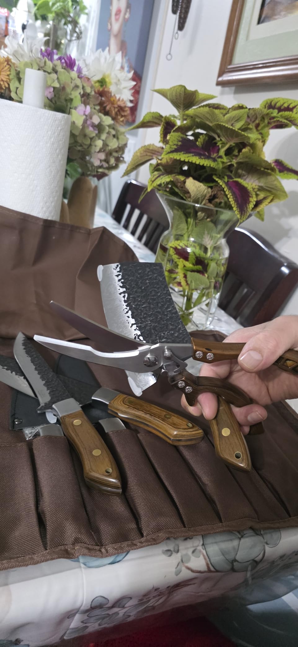 Huusk Butcher Knife Set, 10-Piece Hand Forged Chef Knife Set with Bag customer photo 2