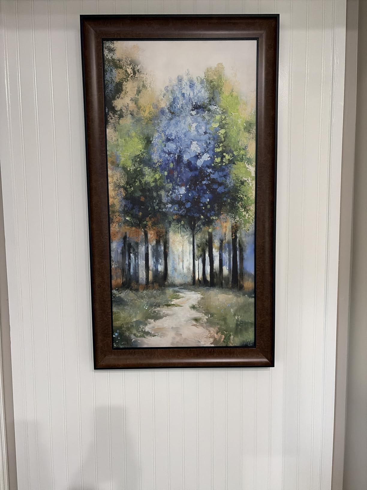 Framed Vertical Vintage Rustic Tree Ring Wall Art for Living Room, 20x40 In customer photo 2