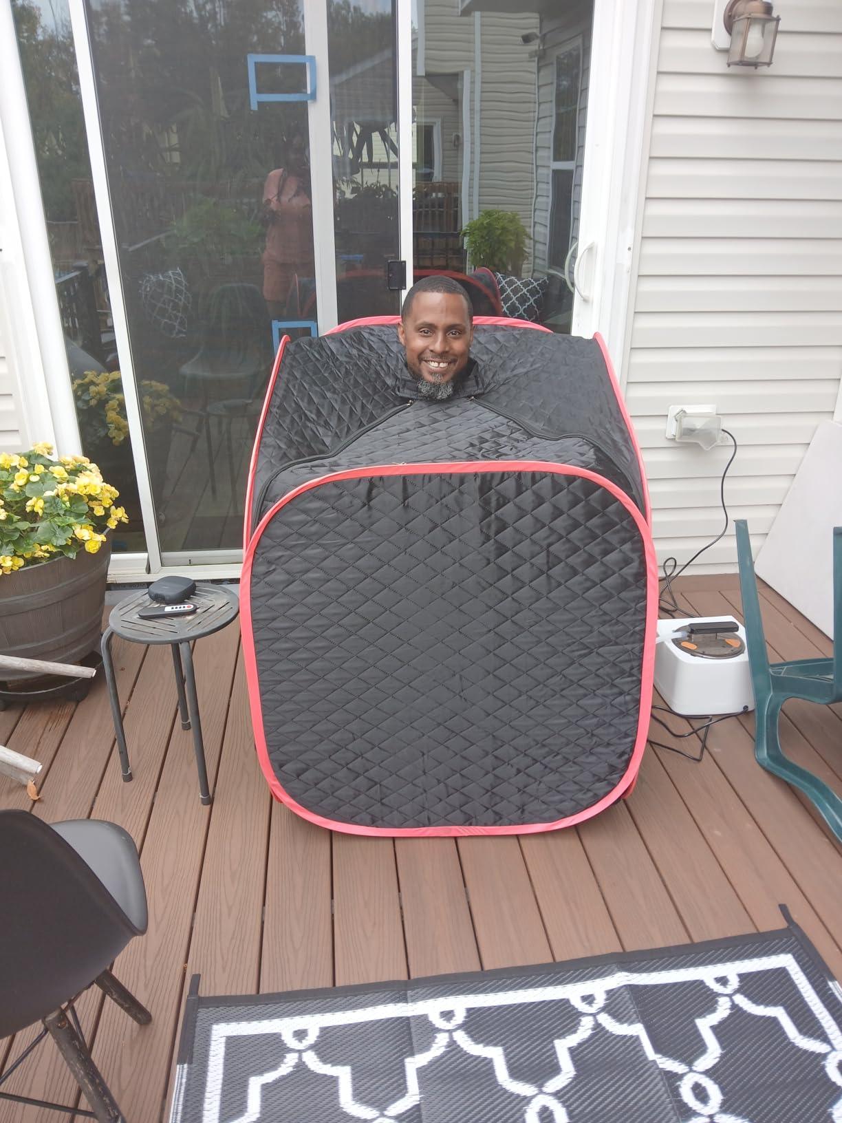 Portable Steam Sauna at Home, 9 Levels Heating, Sauna Tent for Home with Steamer and Folding Chair, Sauna for Relaxation, Detoxification, Spa customer photo 2