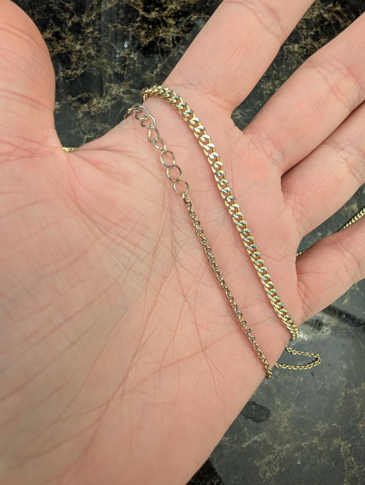 WomenGifts Layered Gold Necklaces for Women, 14K Gold Sterling Silver Plated Dainty Pendant Necklace Set Non Tarnish, Chunky Stackable Cuban Chain Choker, Trendy Birthstone Vacation Jewelry Gift customer photo 2