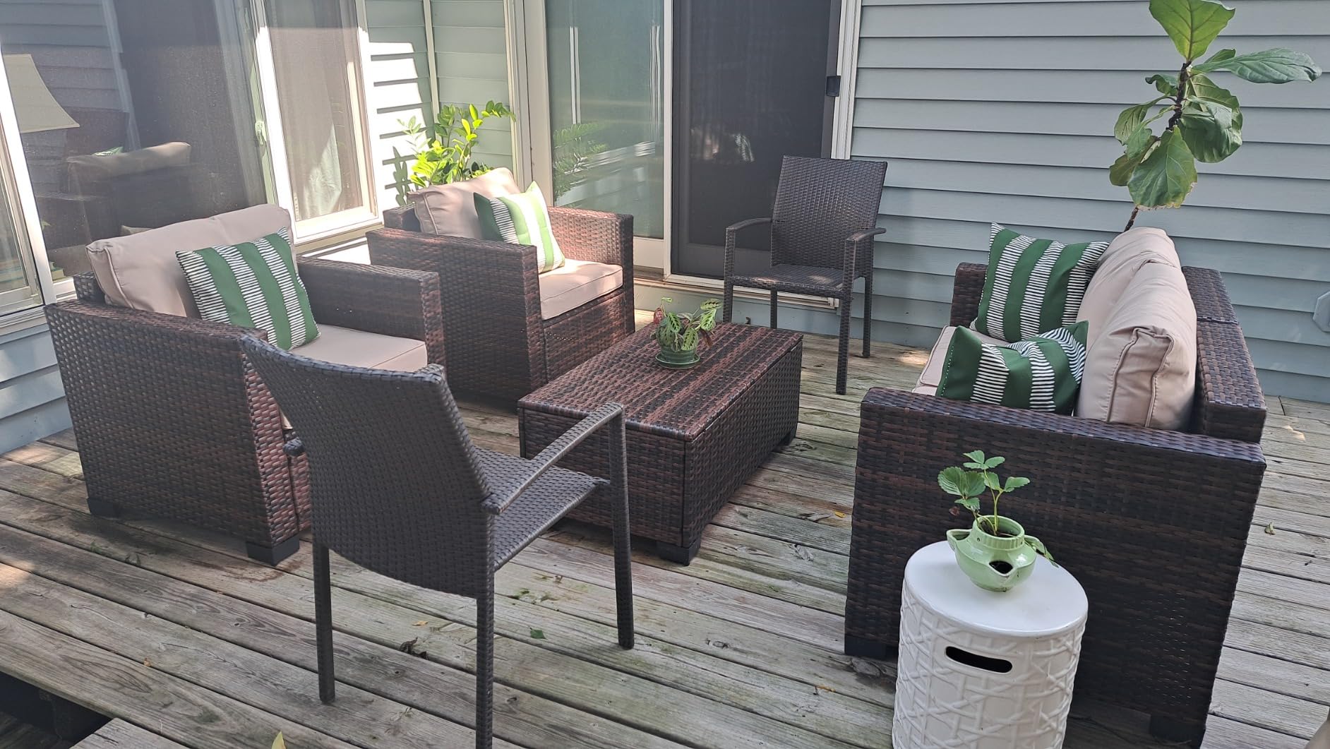 UDPATIO Outdoor Furniture 8-Piece Wicker Patio Set with 44