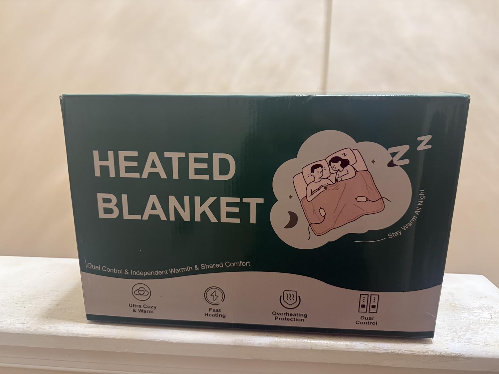 Heated Blanket Queen Size Dual Control Electric Blanket Queen, Grey customer photo 2