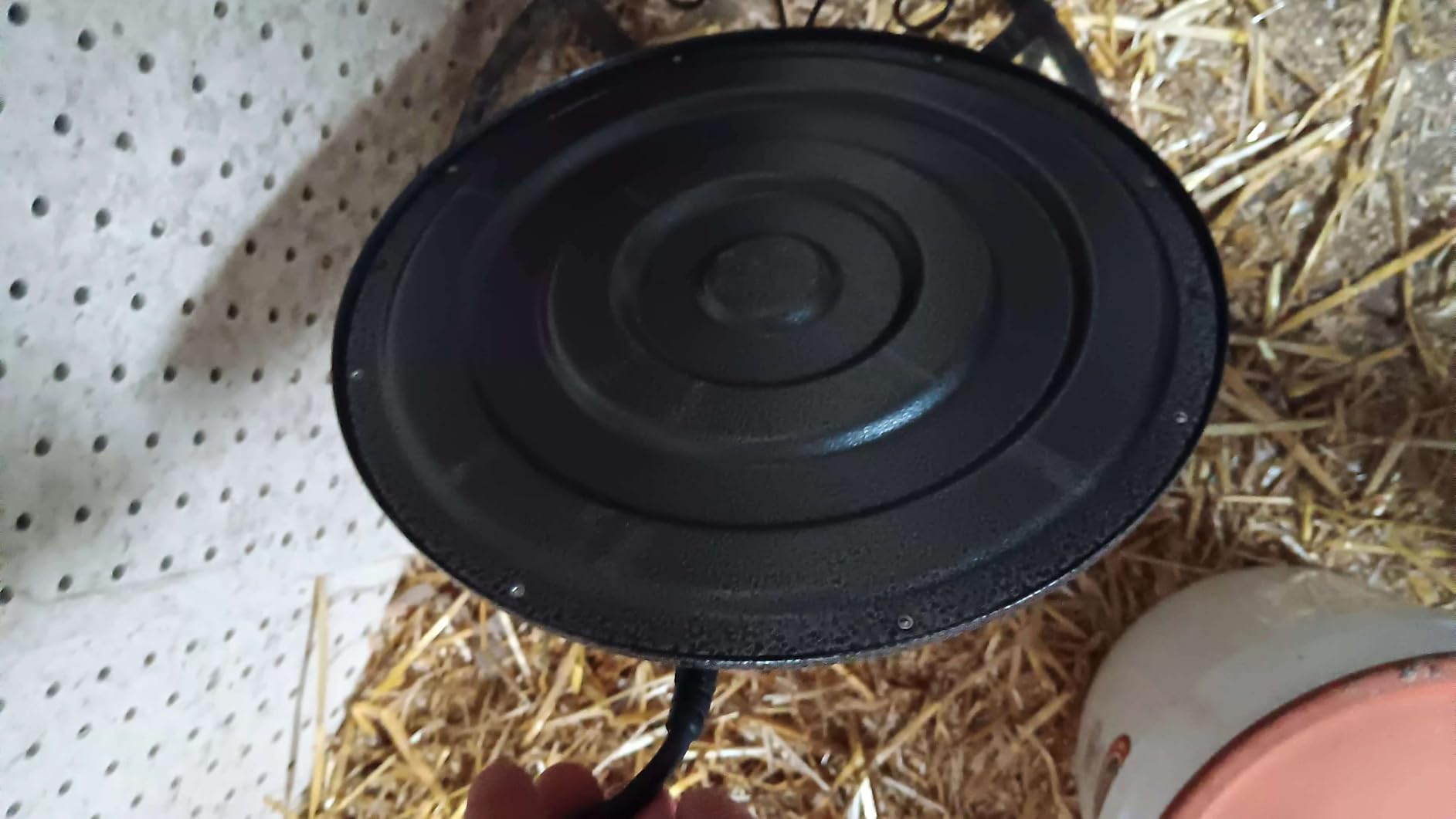62W Metal Chicken Water Heater for Winter, 13'' Thermostat Chicken Waterer Heater Base for 1-5 Gallon Metal or Plastic Poultry Waterer, Outdoor Weatherproof Poultry Water Heaters for Turkey Goose Duck customer photo 1