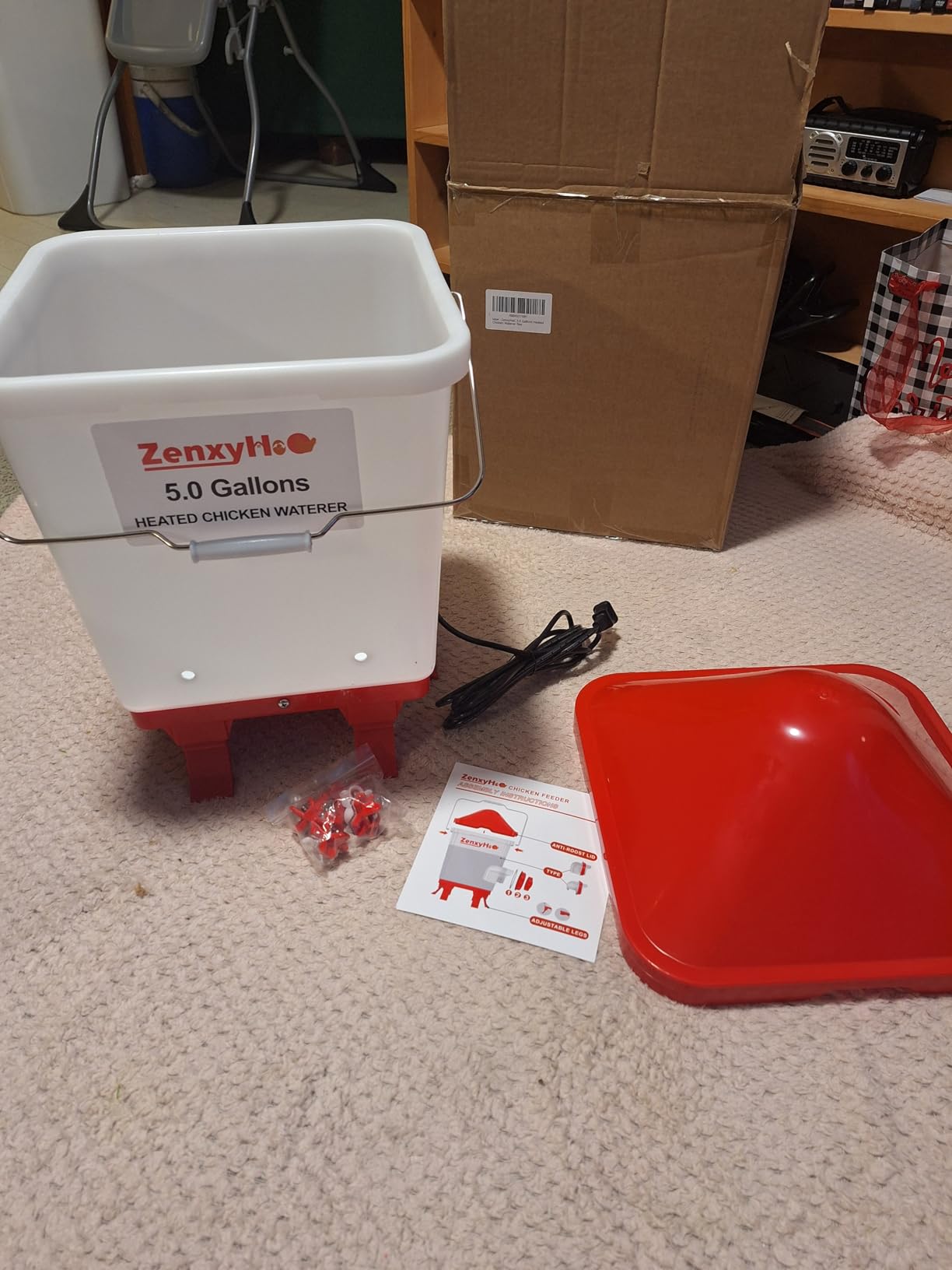 5.0 Gal Heated Chicken Waterer Bucket with 4 Horizontal Water Nipples customer photo 1