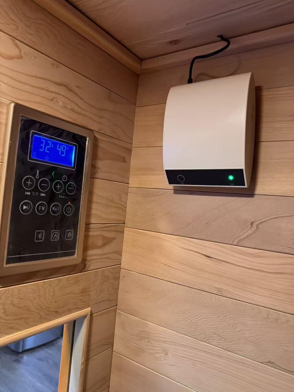 X-Vcak 1-2 Person Infrared Sauna, Dry Heat Sauna with Red Light Therapy, Bluetooth, Radio, 7-Color Therapy Light for Home, Indoor, Gym, Wellness Center, 40″ x 36″ x 73″, Brown customer photo 1