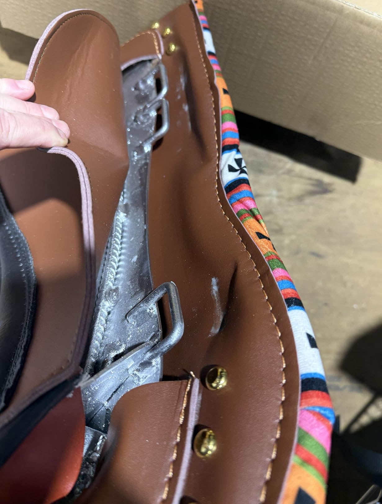 Horse Saddle Handmade Premium Leather with Soft Pads Durable, Comfortable Trail, Secure & Balanced Ride for All Riders, Brown customer photo 1