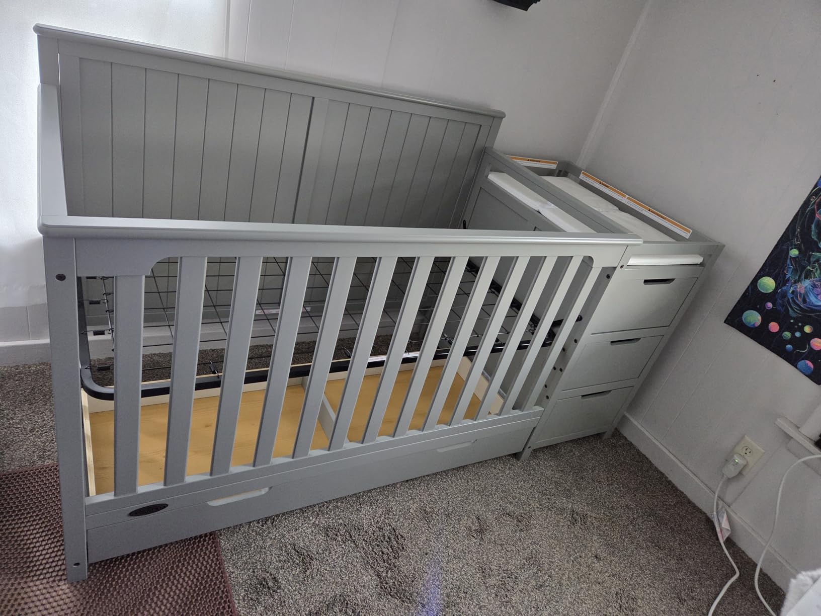 Graco Hadley 5-in-1 Convertible Crib & Changer, Driftwood customer photo 2