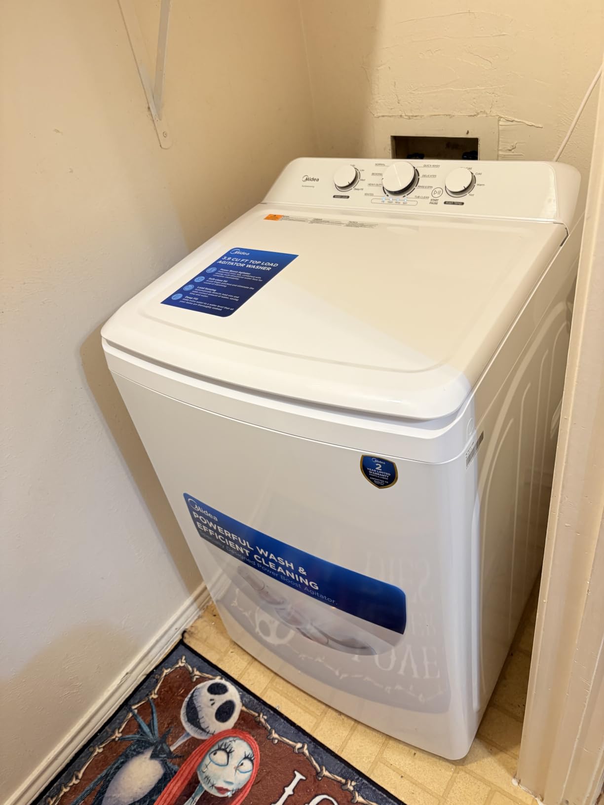 Midea White Top Load Washer and Dryer Pair 3.9 Cu Ft High Efficiency Washer and 6.7 Cu Ft Electric Dryer Bundle with 8 Cycles 4 Temperature Settings Dryer Vent Power Cable and 12 Month CPS Plan customer photo 1