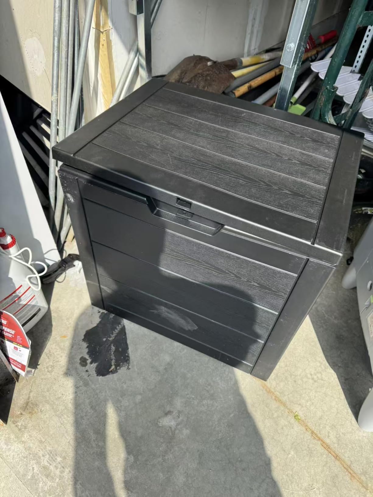 35 Gallon Outdoor Storage Box Waterproof,Deck Boxes Outdoor Waterproof,Resin Deck Box Delivery Boxes for Outside for Package Delivery,Patio Cushions,Gardening Tools,UV Resistant customer photo 1