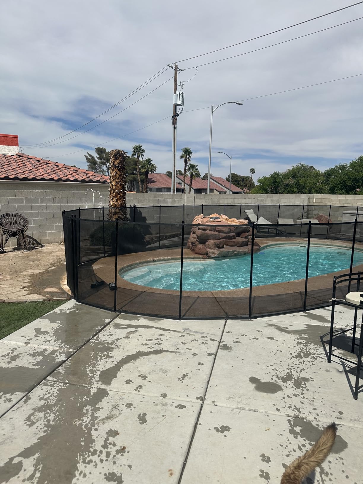 4×48FT Pool Fence, 350gsm Teslin Mesh Pool Safety Fence, Black customer photo 2