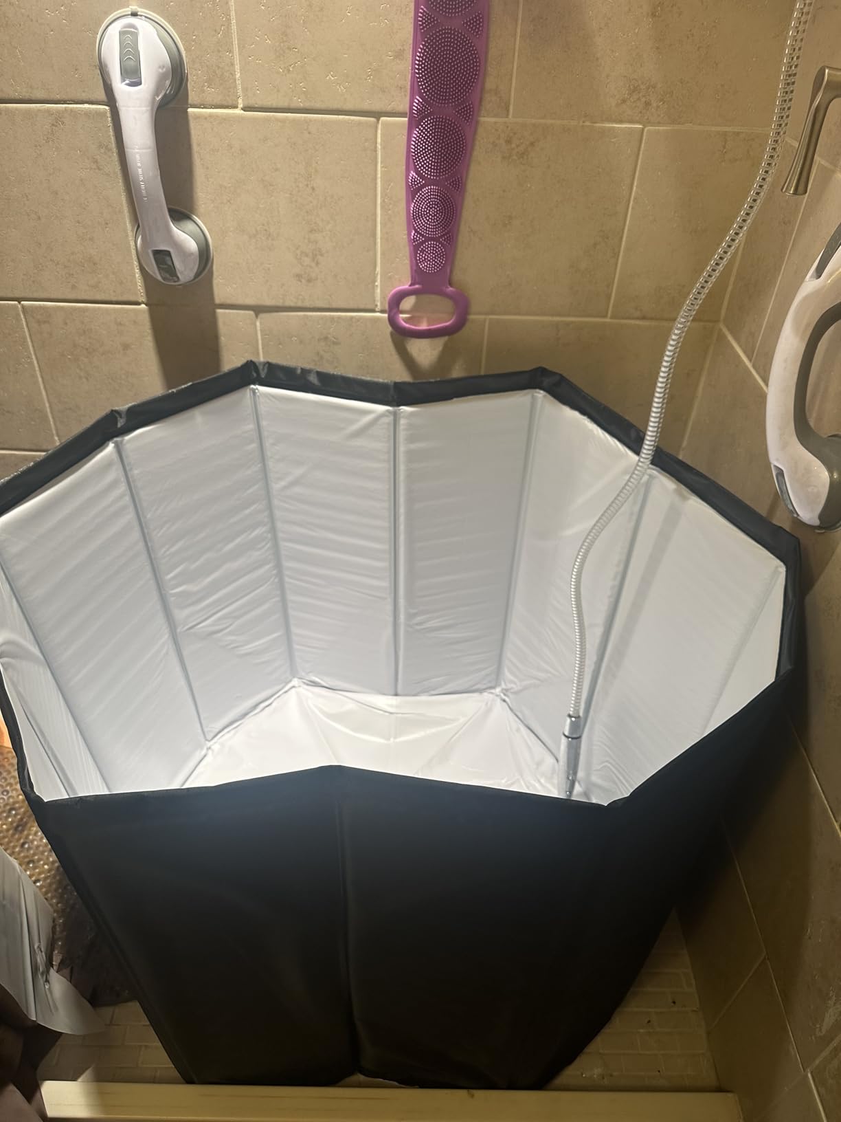 Portable Bathtub for Adult, Foldable Soaking Bathtub for Hot SPA&Ice Bath, Foldable Small Bathtub collapsible bathtub for Bathing, 6-layer Insulated portable tub,Space-Saving (black, 25.9X27.5 IN) customer photo 1